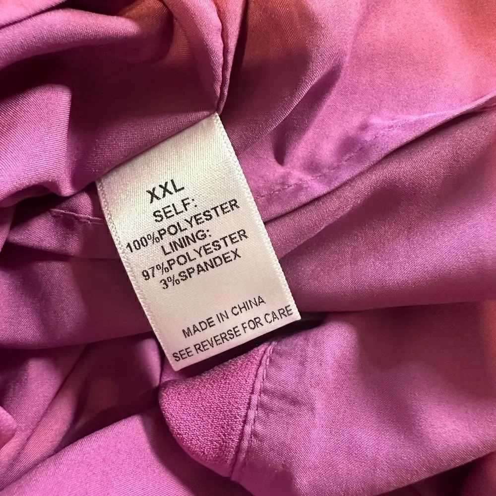 NWOT Kaileigh Women’s Plus Size Pink Faux Wrap Ruffle Short Skirt - Size XXL